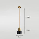 Modern Resin and Metal Cylindrical Pendant Light for Kitchen Island and Dining Room