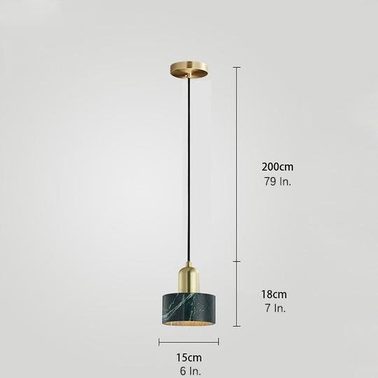 Modern Resin and Metal Cylindrical Pendant Light for Kitchen Island and Dining Room