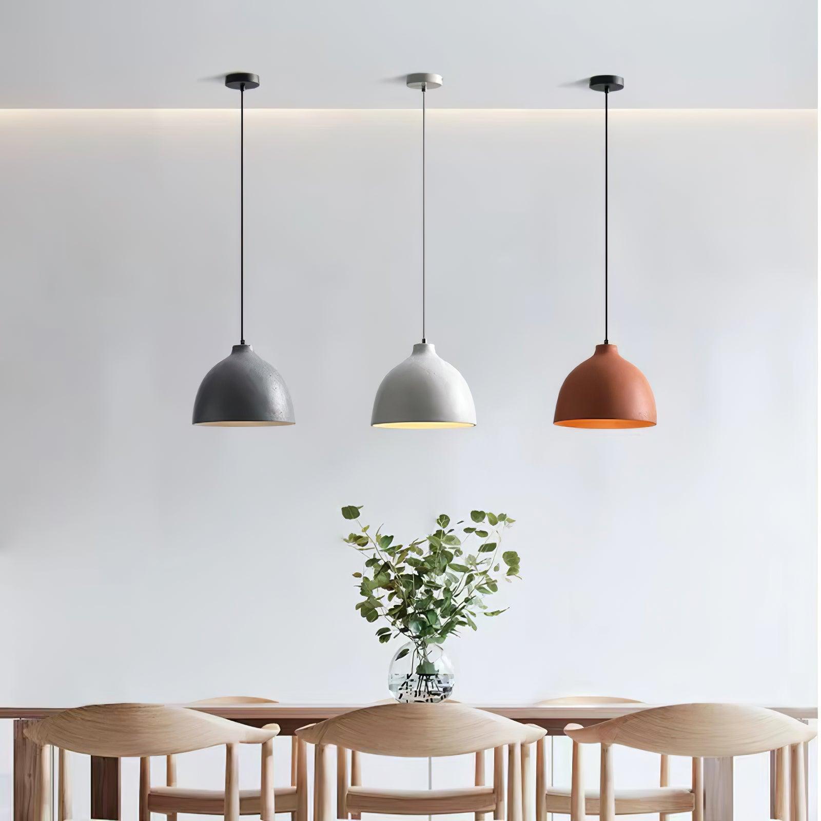 Modern Resin Bowl Pendant Light Hanging Ceiling Lamp for Kitchen and Dining Room