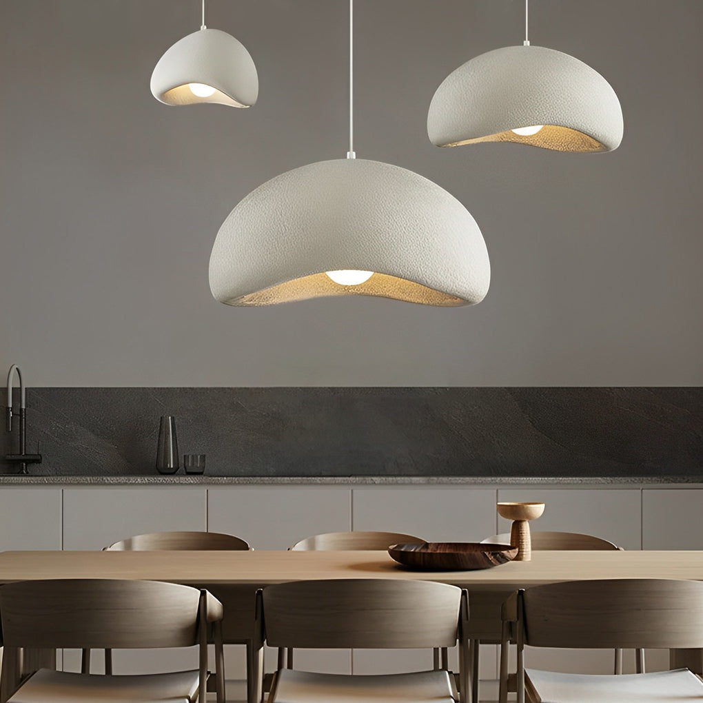 Modern Resin Cloud Donut Pendant Light Creative Semicircle LED Chandelier for Living Room