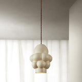 Modern Resin Cream Pendant Light Minimalist Hanging Ceiling Lamp for Home Interior