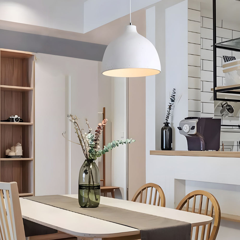 Modern Resin Dome Pendant Light with Adjustable Hanging Cord for Kitchen and Dining Room