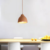 Modern Resin Dome Pendant Light with Adjustable Hanging Cord for Kitchen and Dining Room