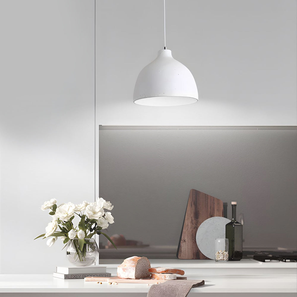 Modern Resin Dome Pendant Light with Adjustable Hanging Cord for Kitchen and Dining Room