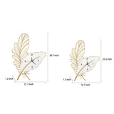 Modern Resin Feather LED Wall Clock Silent Artistic Sconce for Living Room Bedroom Decor