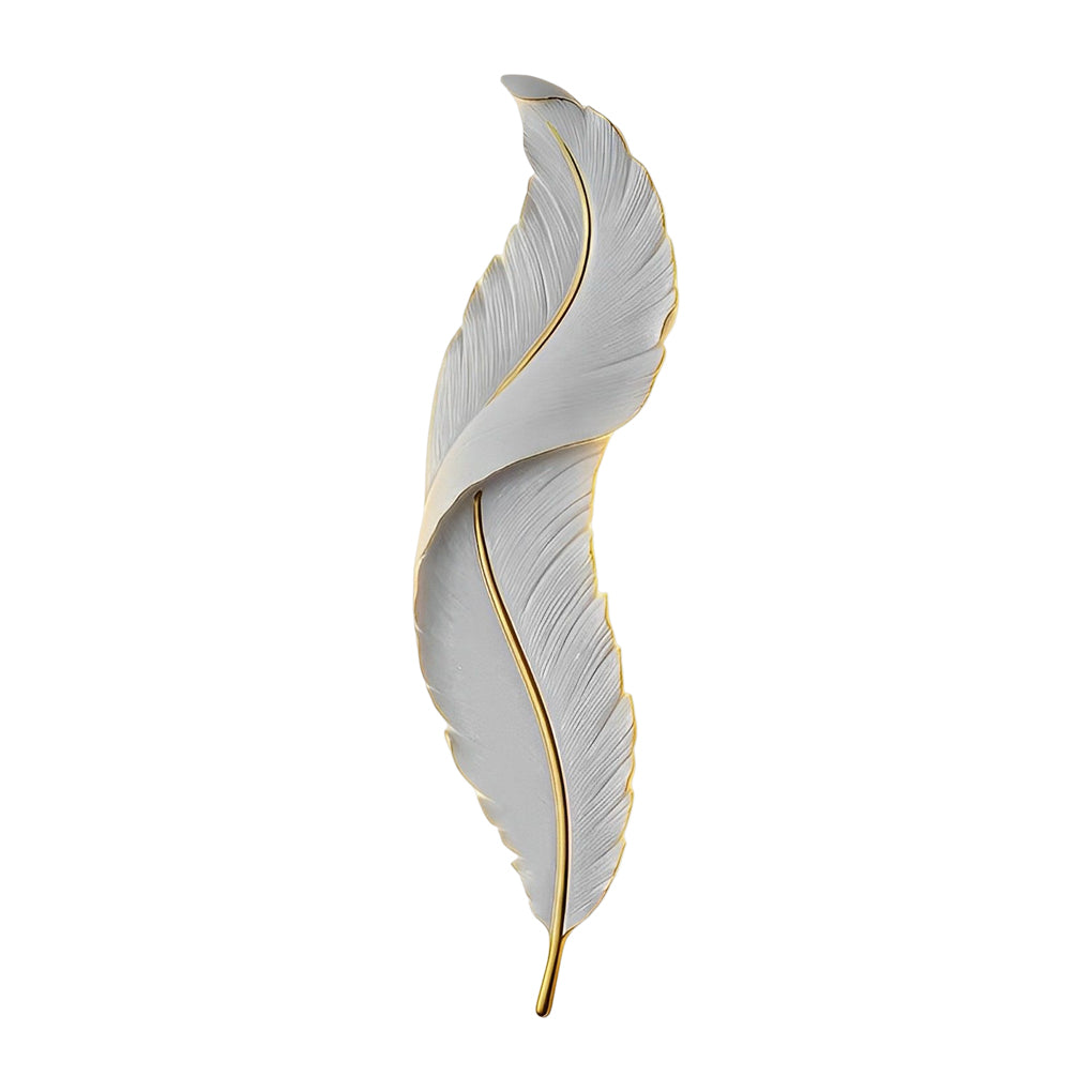 Modern Resin Feather LED Wall Sconce Luxury White Light for Bedroom and Living Room