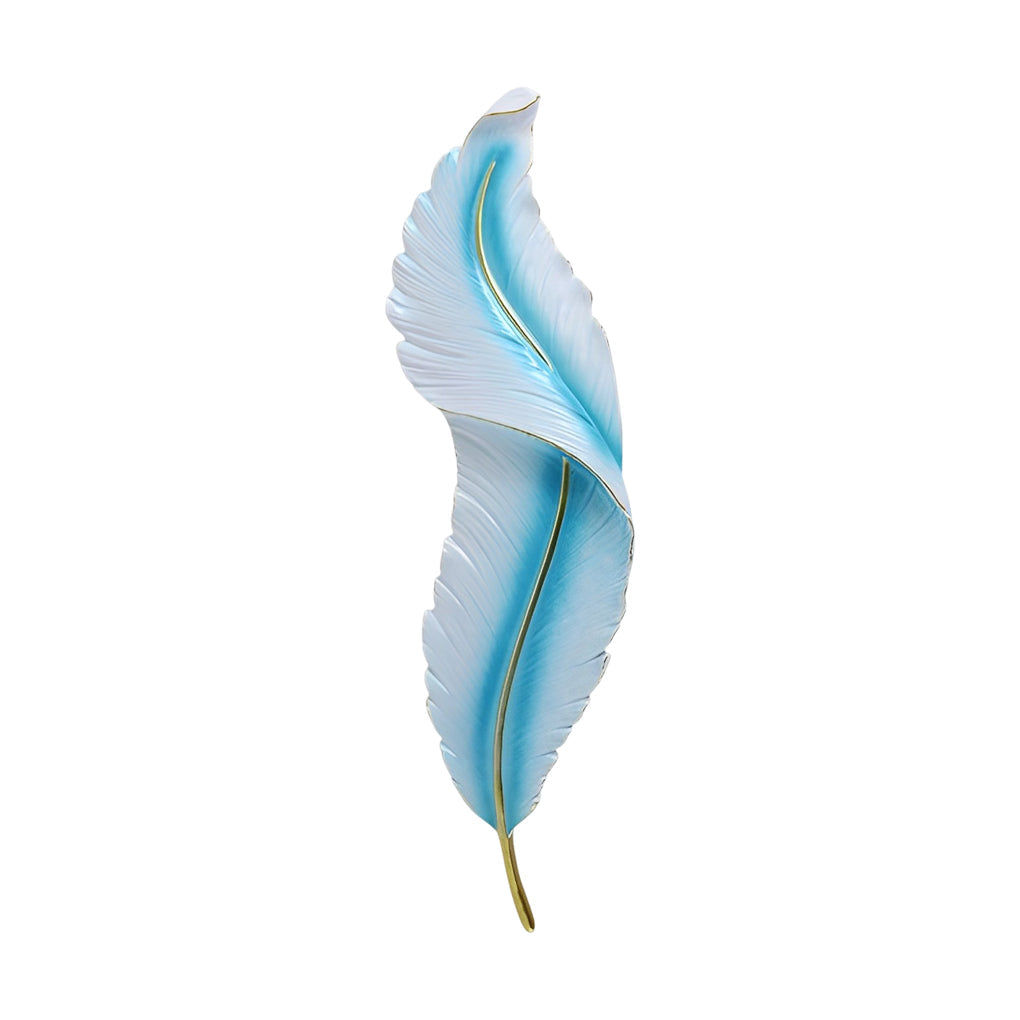 Modern Resin Feather LED Wall Sconce Luxury White Light for Bedroom and Living Room