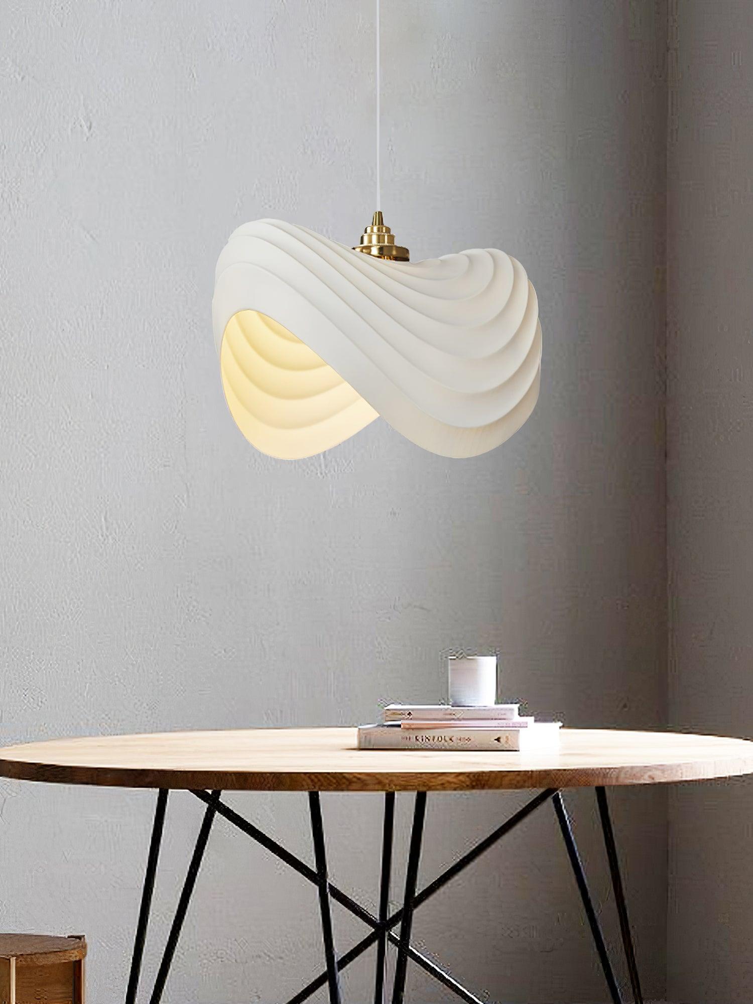 Modern Resin Flow Form Layered Pendant Light Organic Sculptural Ceiling Lamp