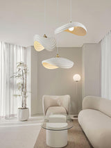 Modern Resin Flow Form Layered Pendant Light Organic Sculptural Ceiling Lamp
