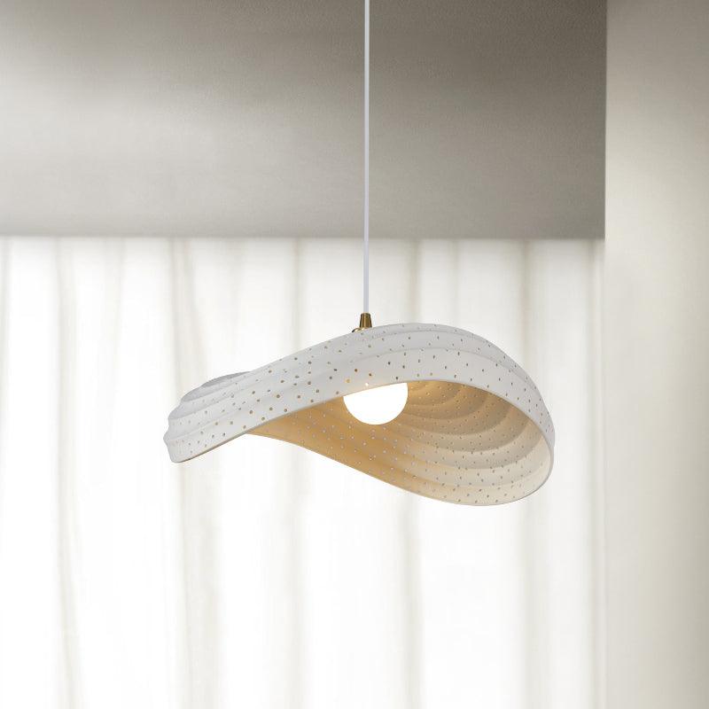Modern Resin Flow Form Layered Pendant Light Organic Sculptural Ceiling Lamp