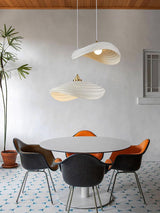 Modern Resin Flow Form Layered Pendant Light Organic Sculptural Ceiling Lamp