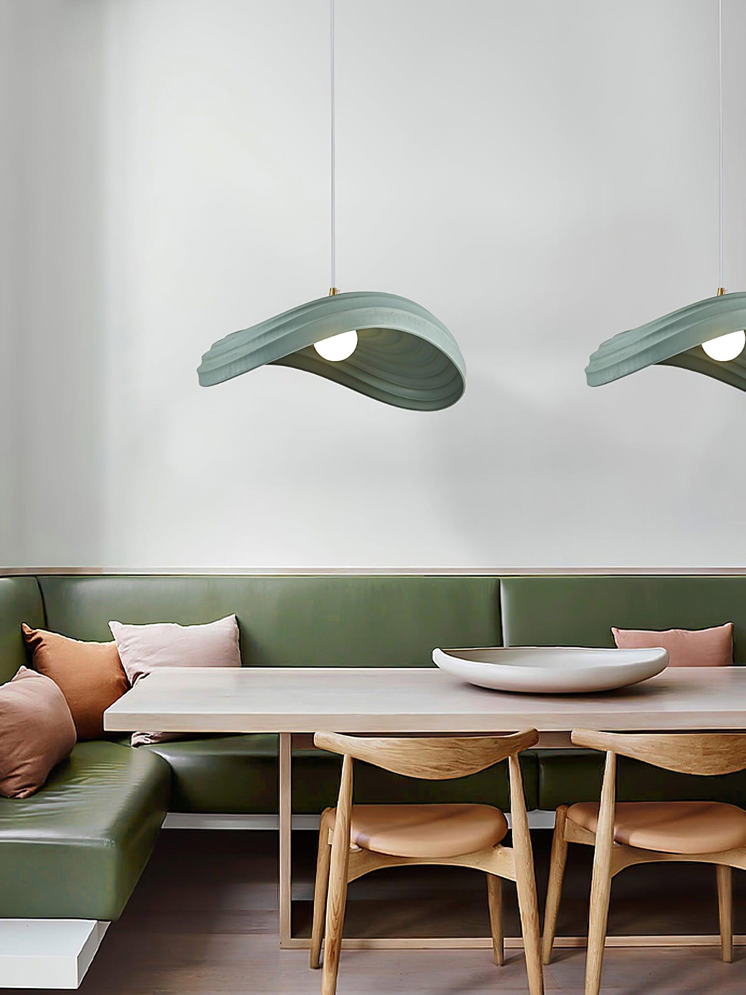 Modern Resin Flow Form Layered Pendant Light Organic Sculptural Ceiling Lamp