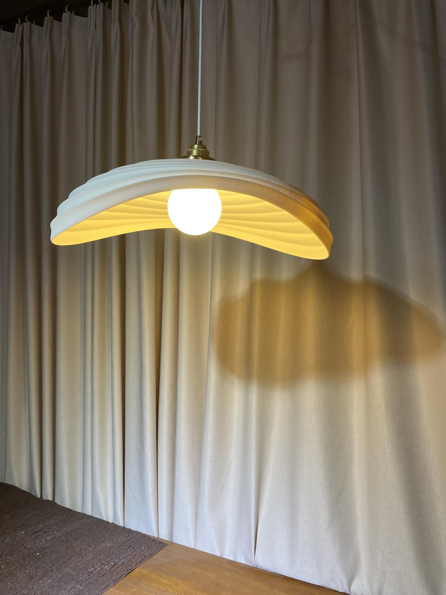 Modern Resin Flow Form Layered Pendant Light Organic Sculptural Ceiling Lamp