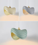 Modern Resin Flow Form Layered Pendant Light Organic Sculptural Ceiling Lamp