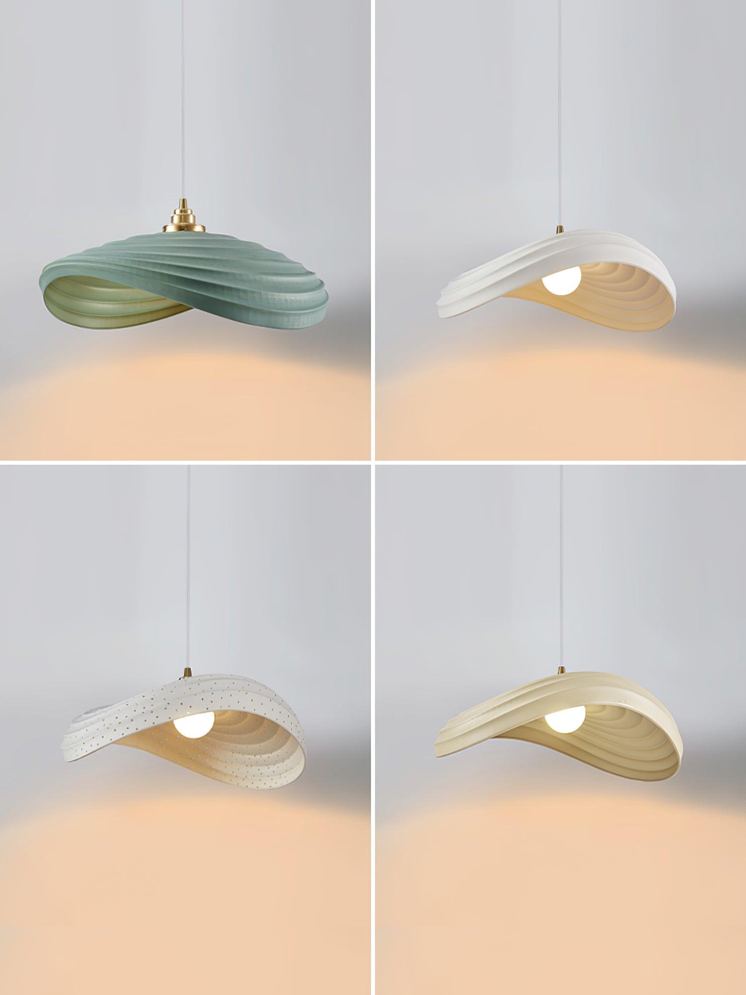 Modern Resin Flow Form Layered Pendant Light Organic Sculptural Ceiling Lamp