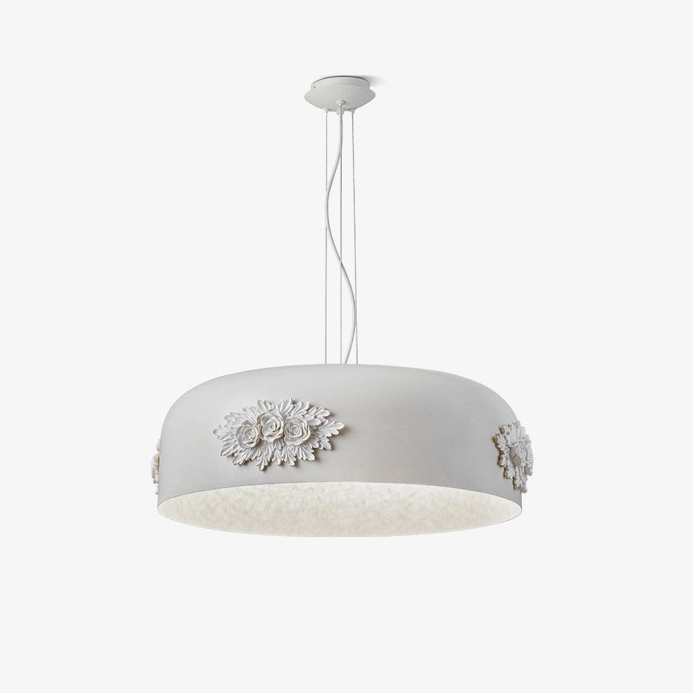 Modern Resin Pendant Light with Crystal Accents White and Beige LED Ceiling Fixture for Elegant Interiors