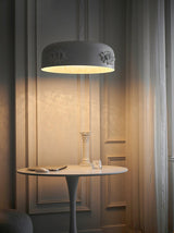 Modern Resin Pendant Light with Crystal Accents White and Beige LED Ceiling Fixture for Elegant Interiors
