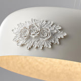Modern Resin Pendant Light with Crystal Accents White and Beige LED Ceiling Fixture for Elegant Interiors