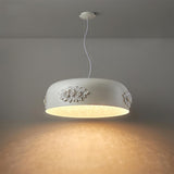 Modern Resin Pendant Light with Crystal Accents White and Beige LED Ceiling Fixture for Elegant Interiors