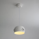 Modern Resin Pendant Light with Crystal Accents White and Beige LED Ceiling Fixture for Elegant Interiors
