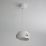 Modern Resin Pendant Light with Crystal Accents White and Beige LED Ceiling Fixture for Elegant Interiors