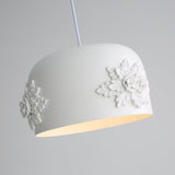 Modern Resin Pendant Light with Crystal Accents White and Beige LED Ceiling Fixture for Elegant Interiors