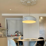 Modern Resin Pendant Light with Crystal Accents White and Beige LED Ceiling Fixture for Elegant Interiors