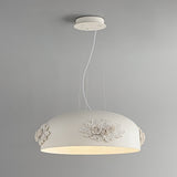 Modern Resin Pendant Light with Crystal Accents White and Beige LED Ceiling Fixture for Elegant Interiors