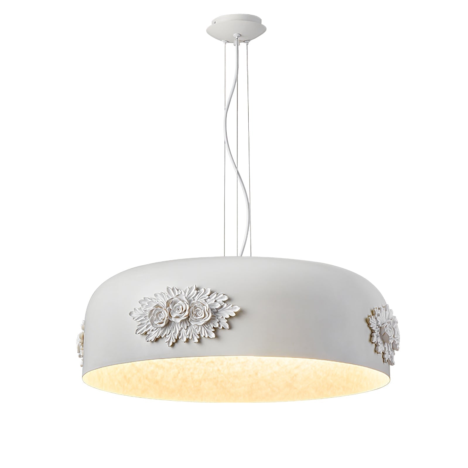 Modern Resin Pendant Light with Crystal Accents White and Beige LED Ceiling Fixture for Elegant Interiors