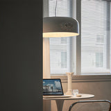 Modern Resin Pendant Light with Crystal Accents White and Beige LED Ceiling Fixture for Elegant Interiors