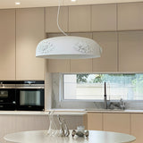 Modern Resin Pendant Light with Crystal Accents White and Beige LED Ceiling Fixture for Elegant Interiors