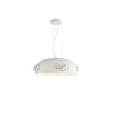 Modern Resin Pendant Light with Crystal Accents White and Beige LED Ceiling Fixture for Elegant Interiors