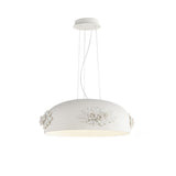 Modern Resin Pendant Light with Crystal Accents White and Beige LED Ceiling Fixture for Elegant Interiors