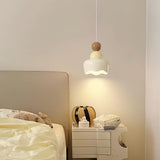 Modern Resin Rain Doll Figurine Hanging Lamp Cream Style Integrated LED Pendant Light