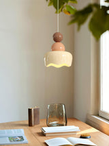 Modern Resin Rain Doll Figurine Hanging Lamp Cream Style Integrated LED Pendant Light
