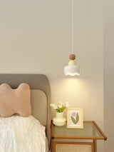 Modern Resin Rain Doll Figurine Hanging Lamp Cream Style Integrated LED Pendant Light
