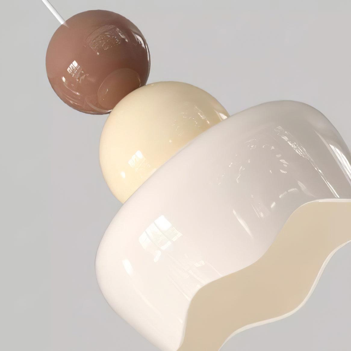 Modern Resin Rain Doll Figurine Hanging Lamp Cream Style Integrated LED Pendant Light