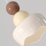 Modern Resin Rain Doll Figurine Hanging Lamp Cream Style Integrated LED Pendant Light