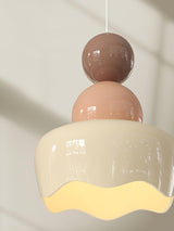 Modern Resin Rain Doll Figurine Hanging Lamp Cream Style Integrated LED Pendant Light