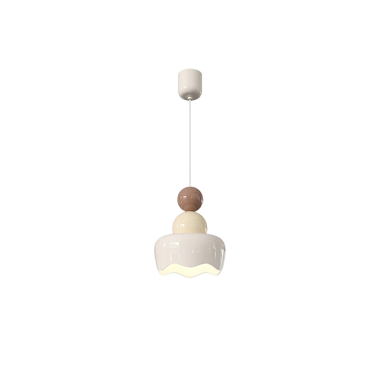 Modern Resin Rain Doll Figurine Hanging Lamp Cream Style Integrated LED Pendant Light