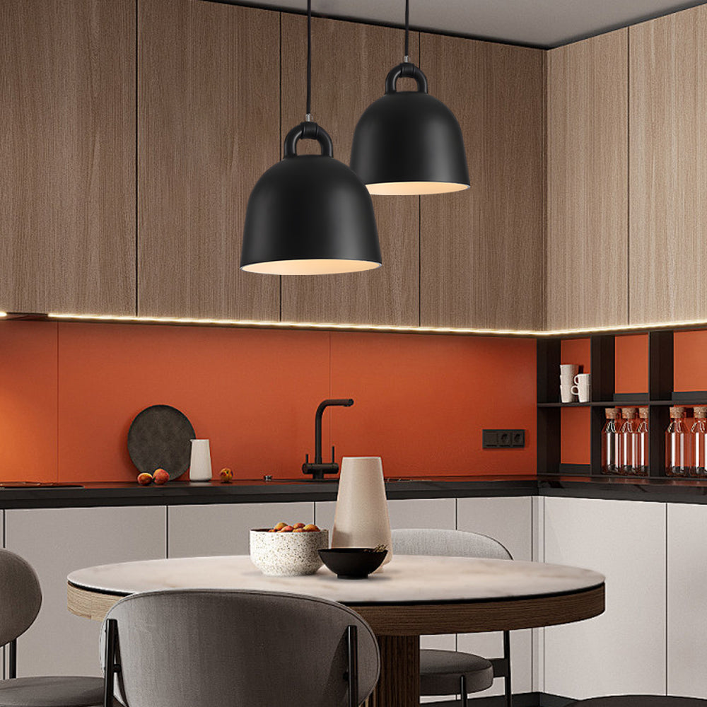 Modern Resin Semicircle Bell Pendant Light Nordic Minimalist Art Chandelier for Dining Room Kitchen Island