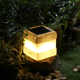 Modern Resin Stone Solar Garden Lights Waterproof Outdoor LED Pathway Landscape Lamp Warm White