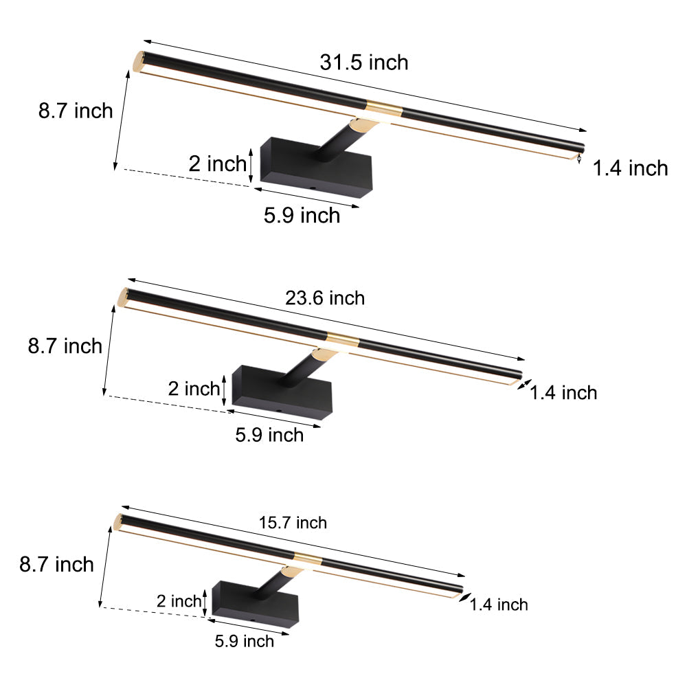 Modern Retractable LED Bathroom Vanity Mirror Light with Adjustable Matte Aluminum Rod