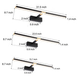 Modern Retractable LED Bathroom Vanity Mirror Light with Adjustable Matte Aluminum Rod
