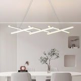 Modern Retractable Strip LED Pendant Light Dimmable Chandelier with Remote Control and Adjustable Body