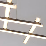 Modern Retractable Strip LED Pendant Light Dimmable Chandelier with Remote Control and Adjustable Body