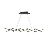 Modern Retractable Strip LED Pendant Light Dimmable Chandelier with Remote Control and Adjustable Body