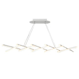 Modern Retractable Strip LED Pendant Light Dimmable Chandelier with Remote Control and Adjustable Body