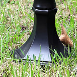 Modern Retro Black Outdoor Path Post Light Waterproof Garden Lawn Lantern with Glass Shade