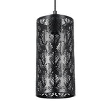 Modern Retro Cylindrical Hollow Iron Black Industrial Style Pendant Light for Kitchen and Dining Room